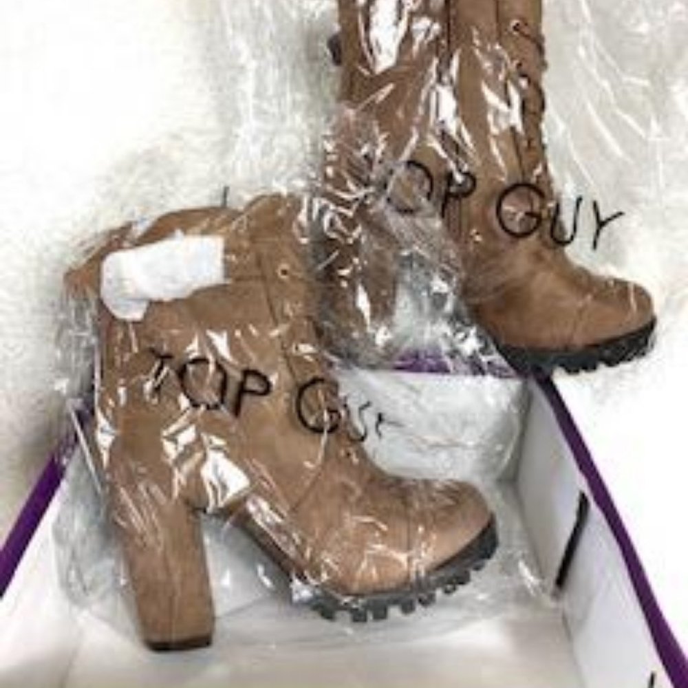 Suede Lace-Up Block Heel Bootie - Picture 9 of 9